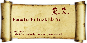 Renoiu Krisztián névjegykártya